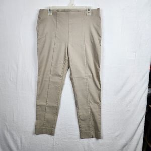 Chicos So Slimming Brigitte Ankle Pants Size 2 US 12 L Beige Pull On Flat Front